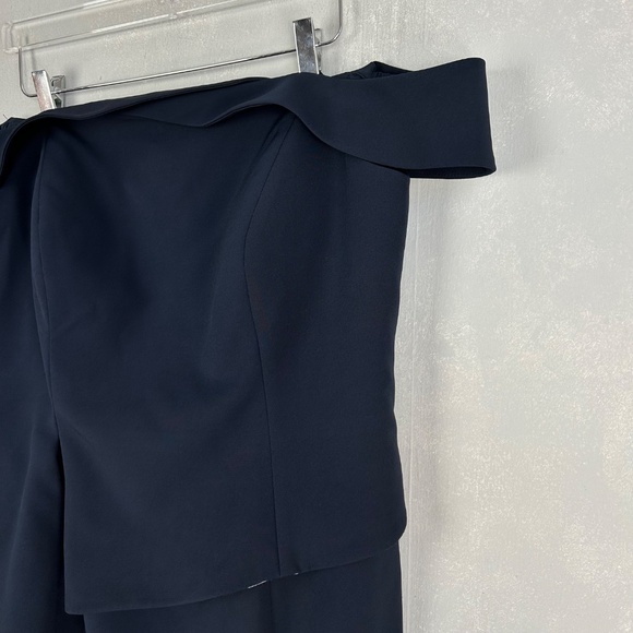 Alexander by Daymor size 16 maxi gown 1060 off shoulder ruffled skirt navy white - Picture 7 of 15